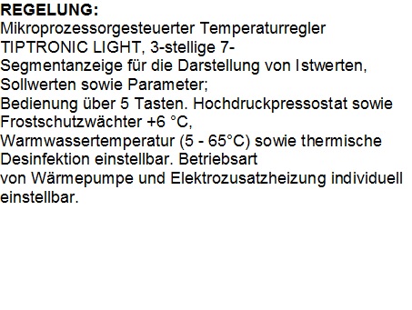 Texte, Beschreibung Ochsner Wärmepumpe 250 DKL, Luft, Wasser, Warmwasser, Speicher